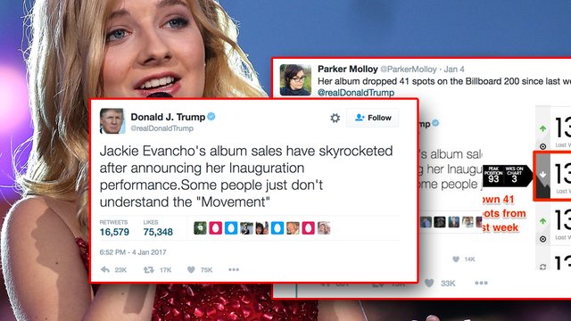 jackie evancho donald trump album sales